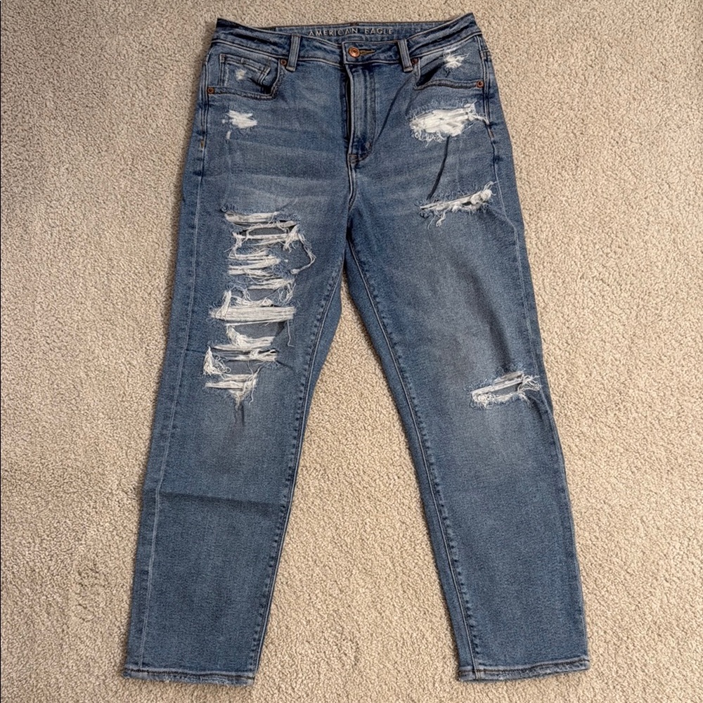 American Eagle Distressed Mom Jeans